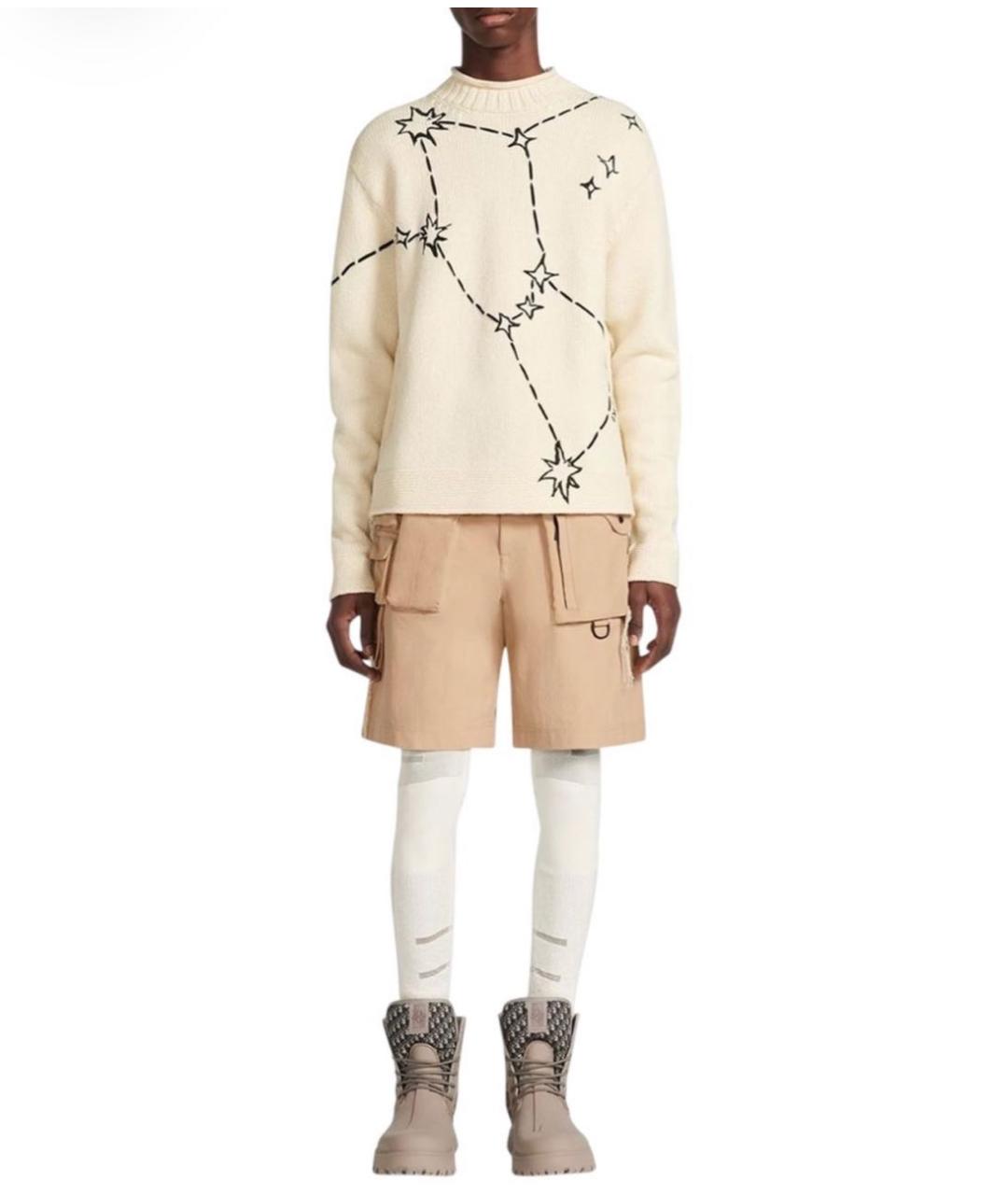 CHRISTIAN DIOR Бежевый шерстяной джемпер / свитер, фото 2