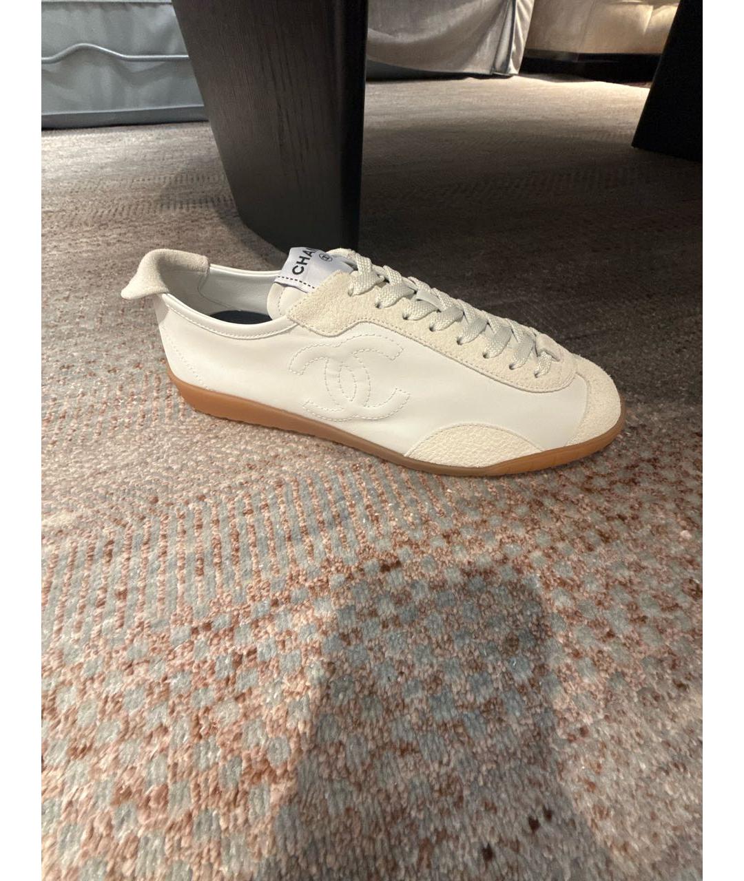 CHANEL Белые кожаные кеды, фото 7