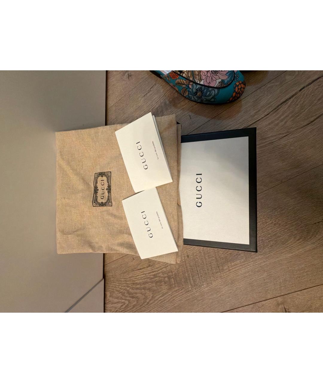 GUCCI Синие текстильные сабо, фото 7