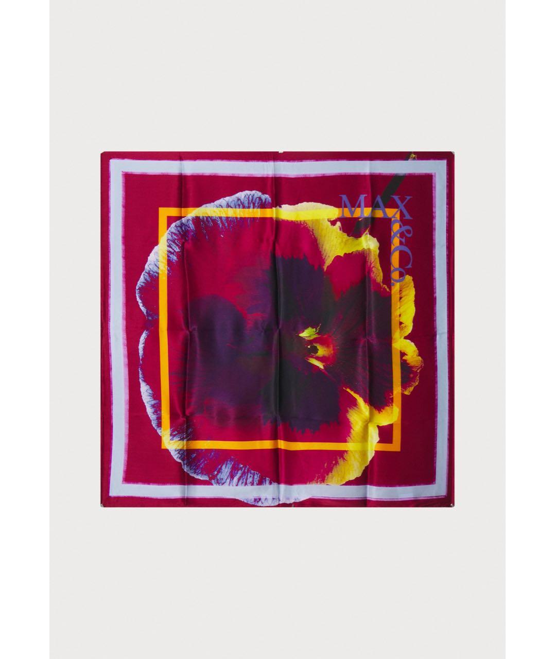 MAX&CO Бордовый шелковый шарф, фото 6