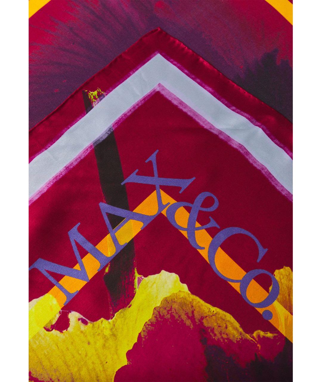 MAX&CO Бордовый шелковый шарф, фото 2