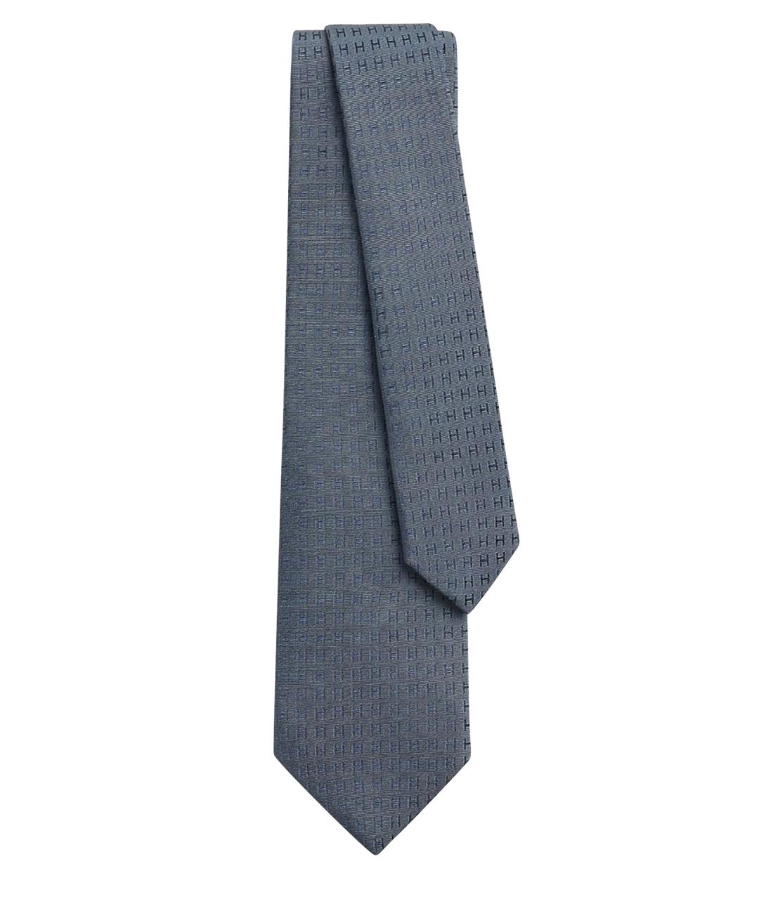 HERMES Синий шелковый галстук, фото 1