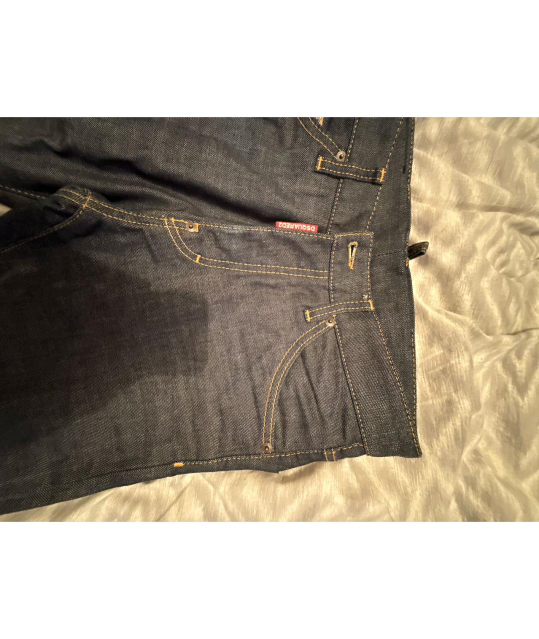 DSQUARED2 Темно-синие хлопко-полиэстеровые джинсы скинни, фото 4