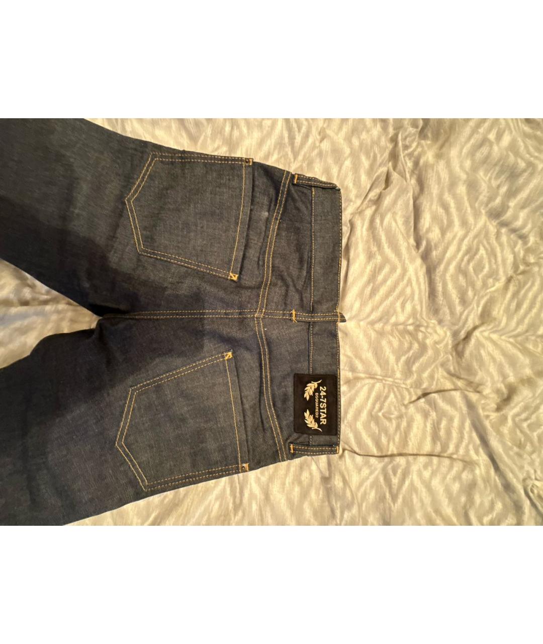 DSQUARED2 Темно-синие хлопко-полиэстеровые джинсы скинни, фото 3