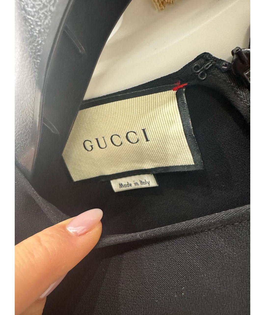 GUCCI Черное вискозное коктейльное платье, фото 3