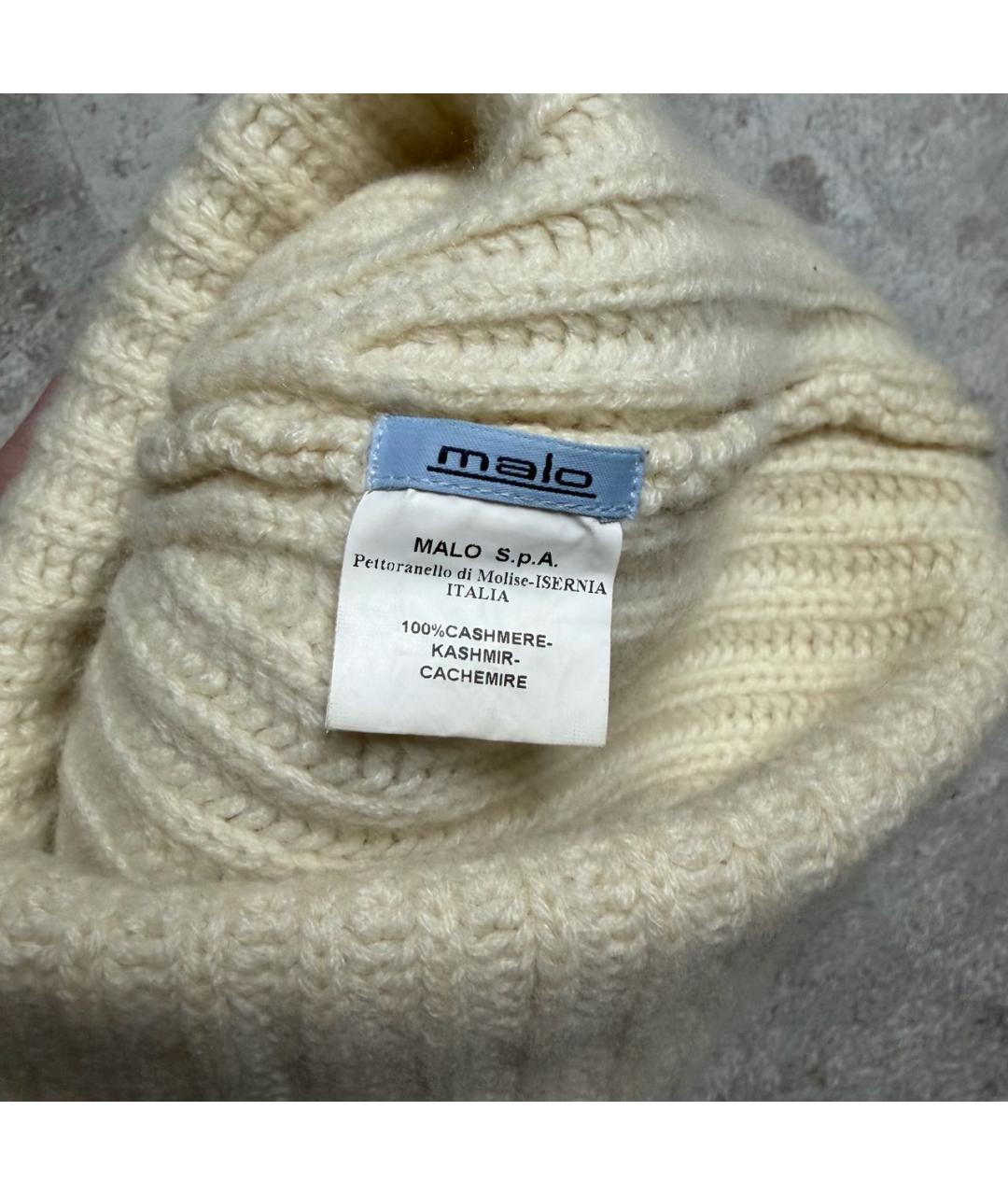 MALO Бежевая кашемировая шапка, фото 3