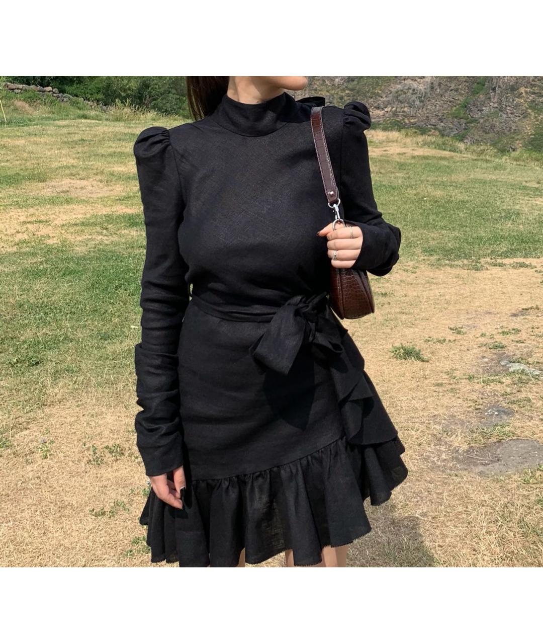 ZIMMERMANN Черное льняное вечернее платье, фото 5