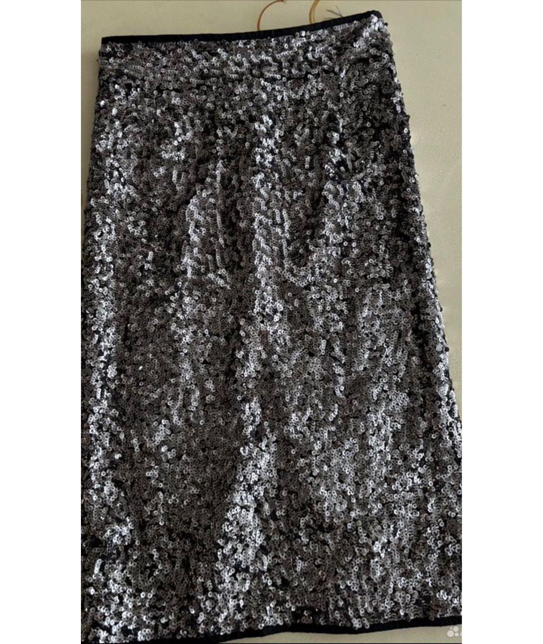 KARL LAGERFELD Серебряная полиэстеровая юбка миди, фото 5