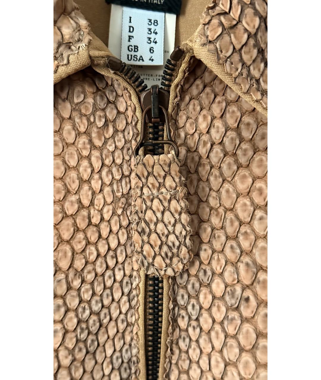 JEAN PAUL GAULTIER Бежевая кожаная жилетка, фото 6