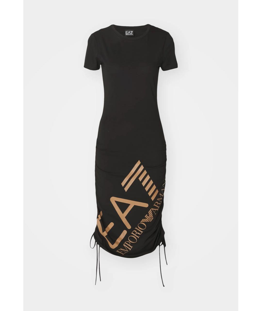 EMPORIO ARMANI Черное хлопко-эластановое платье, фото 9