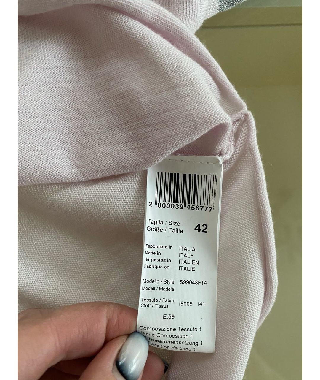 PESERICO Розовый шерстяной джемпер / свитер, фото 7