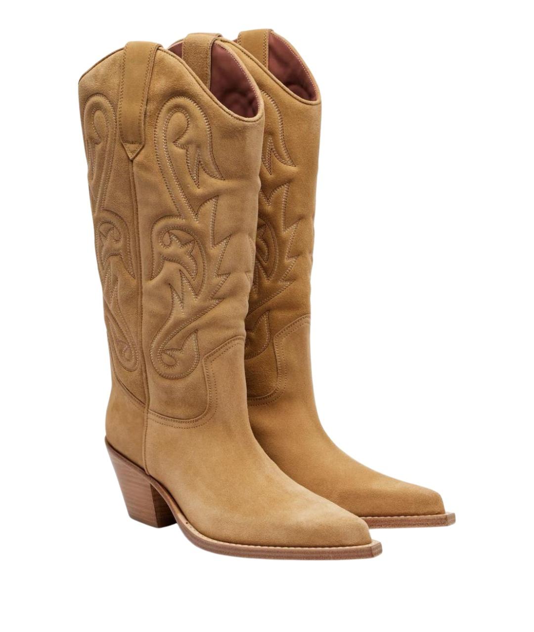 PARIS TEXAS Бежевые замшевые ботинки, фото 1