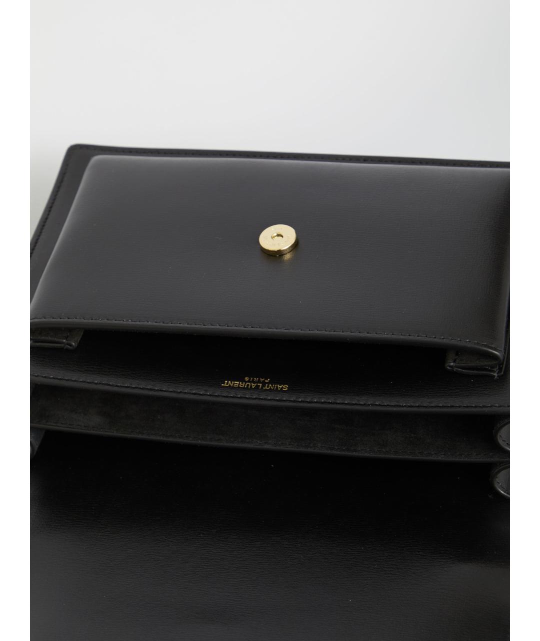 SAINT LAURENT Черная кожаная сумка через плечо, фото 4