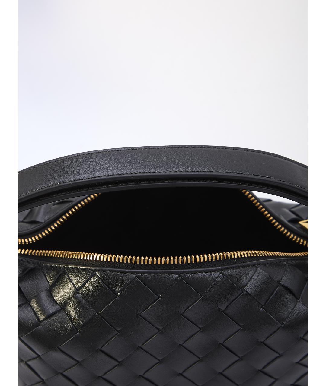 BOTTEGA VENETA Черная кожаная сумка через плечо, фото 4