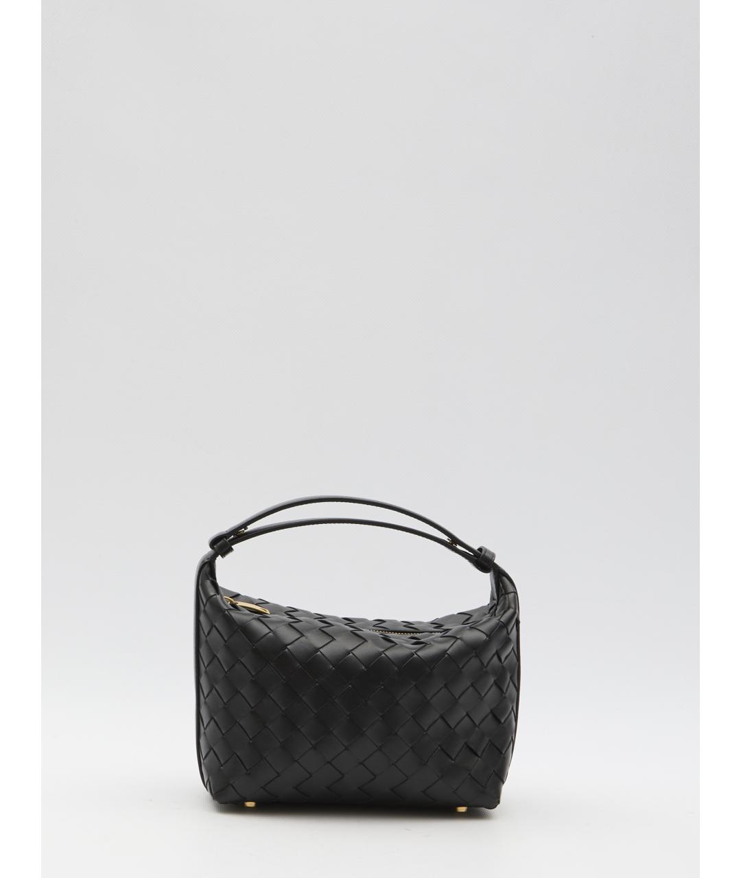 BOTTEGA VENETA Черная кожаная сумка через плечо, фото 5