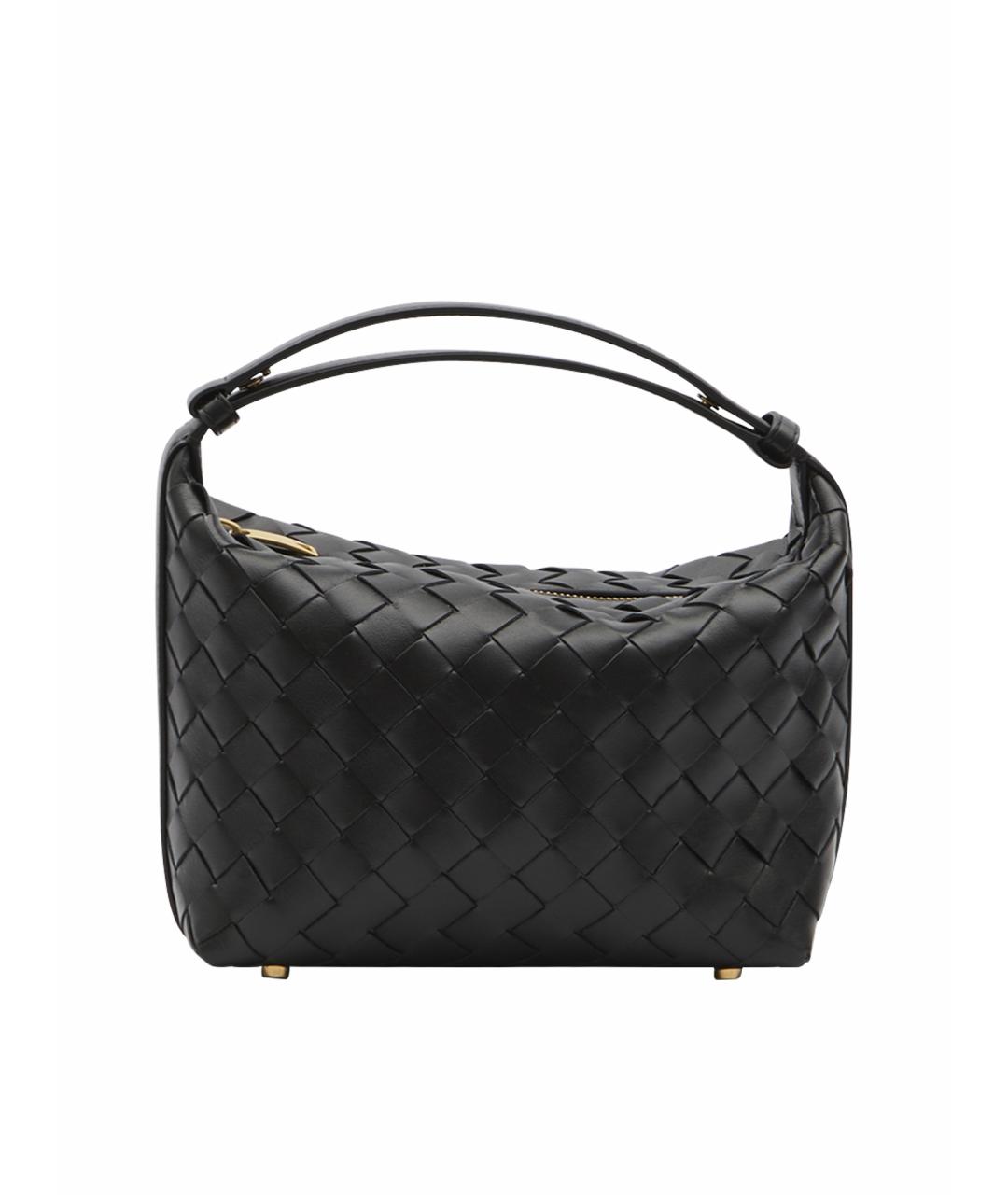 BOTTEGA VENETA Черная кожаная сумка через плечо, фото 1