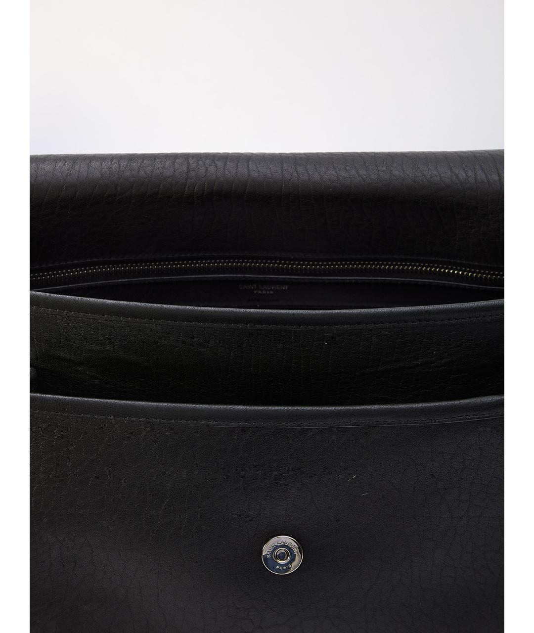 SAINT LAURENT Черная кожаная сумка на плечо, фото 4