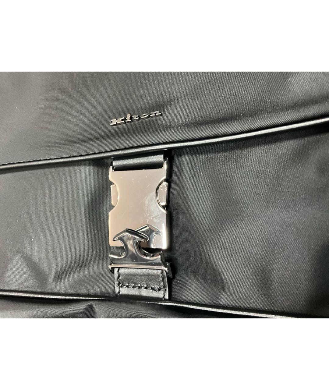 KITON Черная синтетическая сумка на плечо, фото 3