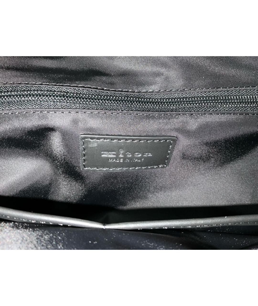 KITON Черная синтетическая сумка на плечо, фото 5