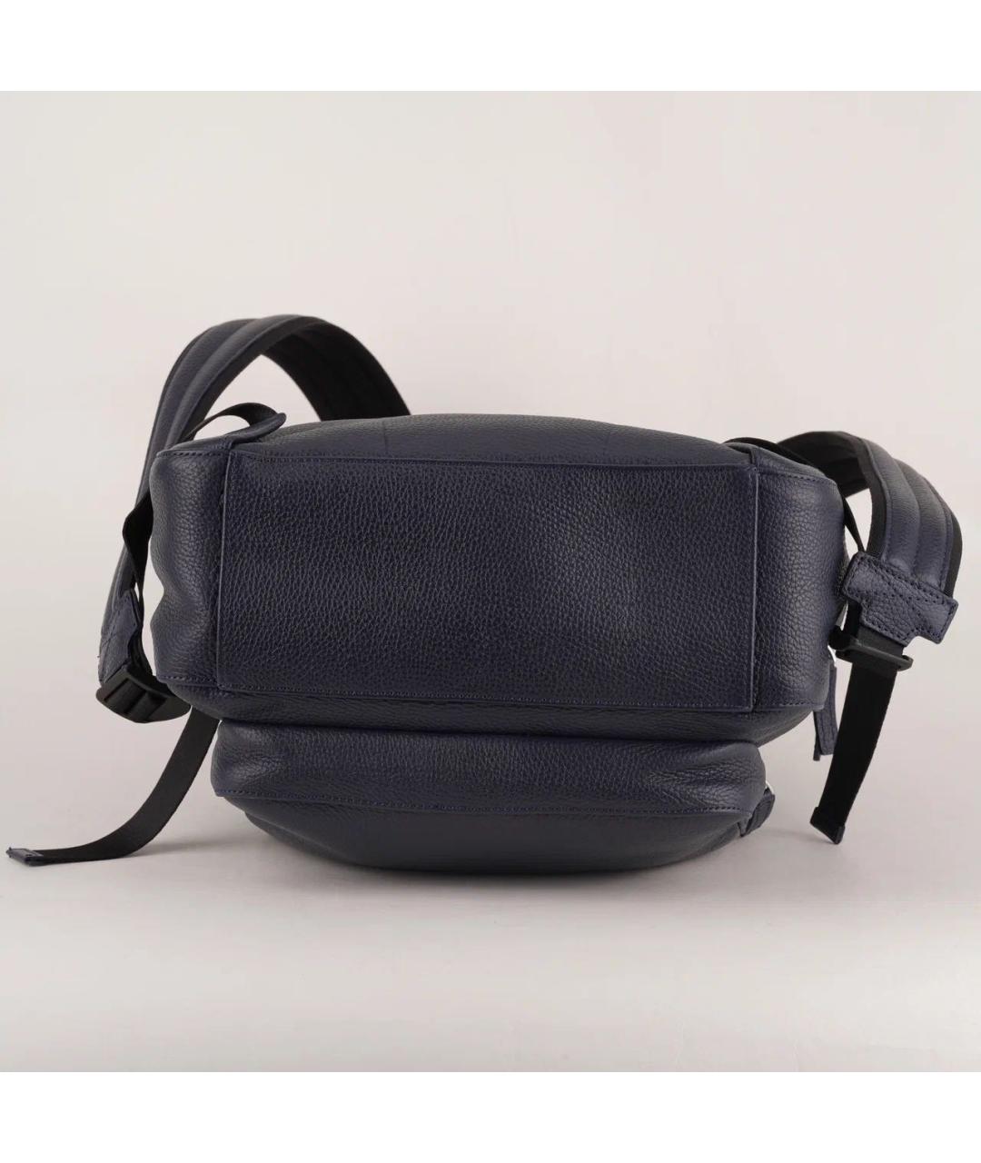 MONTBLANC Темно-синий кожаный рюкзак, фото 6