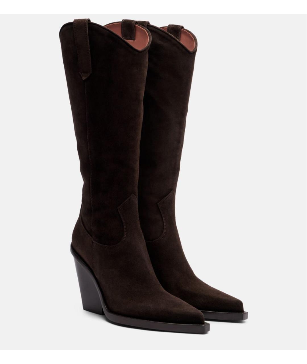 PARIS TEXAS Коричневые замшевые сапоги, фото 4