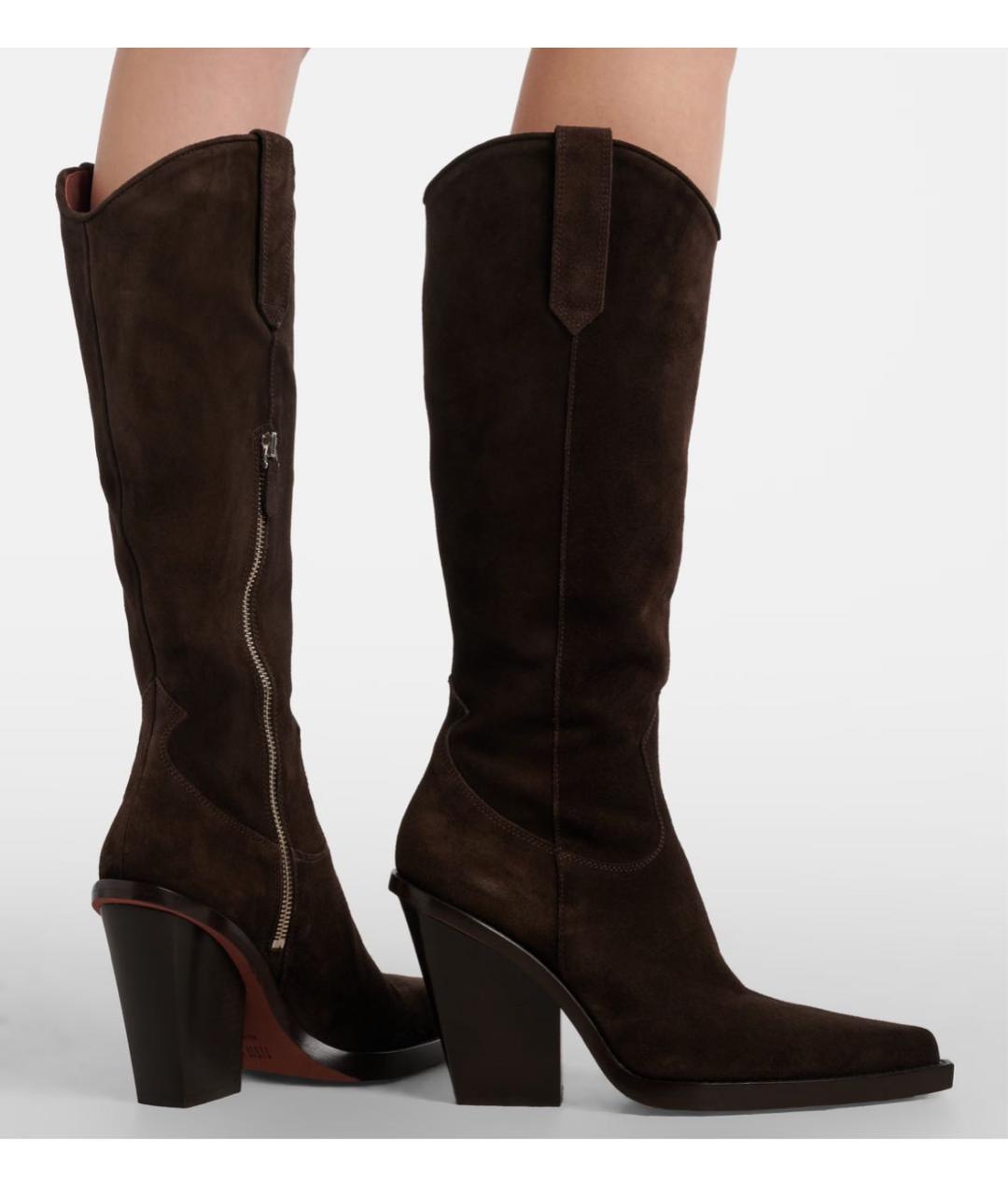 PARIS TEXAS Коричневые замшевые сапоги, фото 2