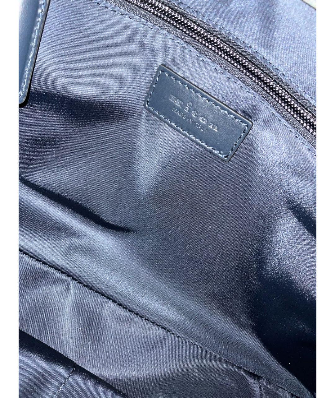 KITON Синяя синтетическая сумка на плечо, фото 4