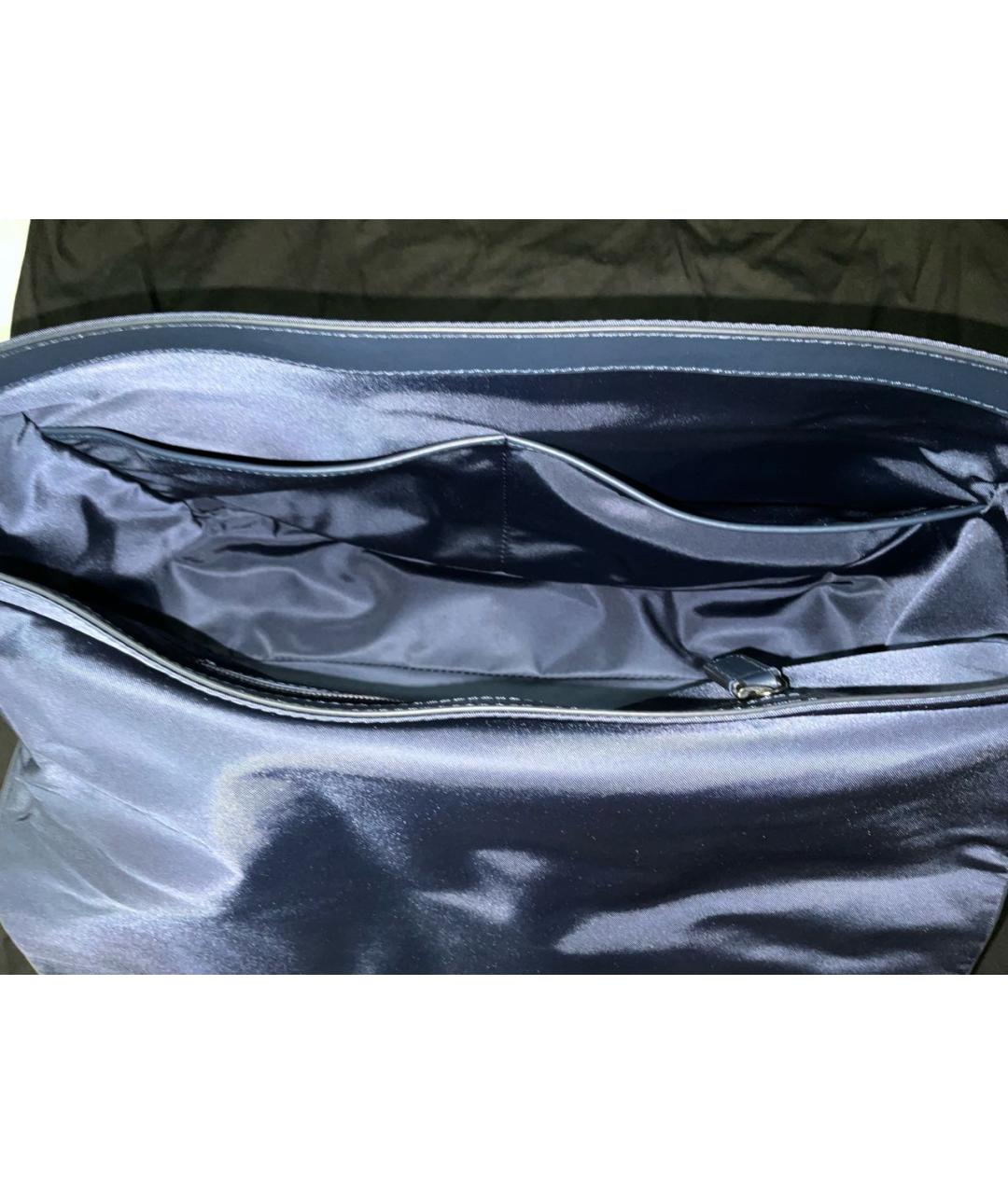 KITON Синяя синтетическая сумка на плечо, фото 3