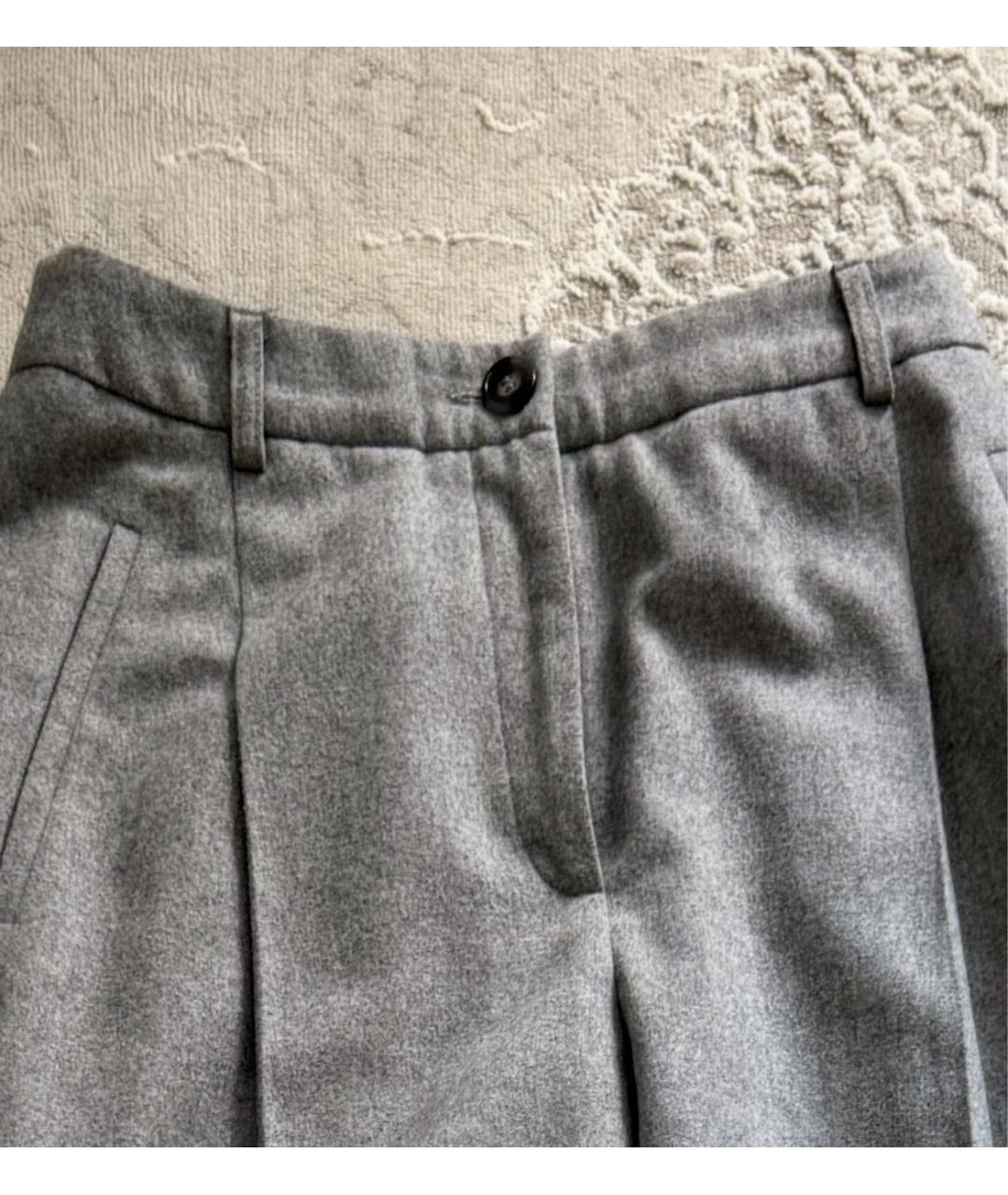 12 STOREEZ Серые шерстяные брюки узкие, фото 4