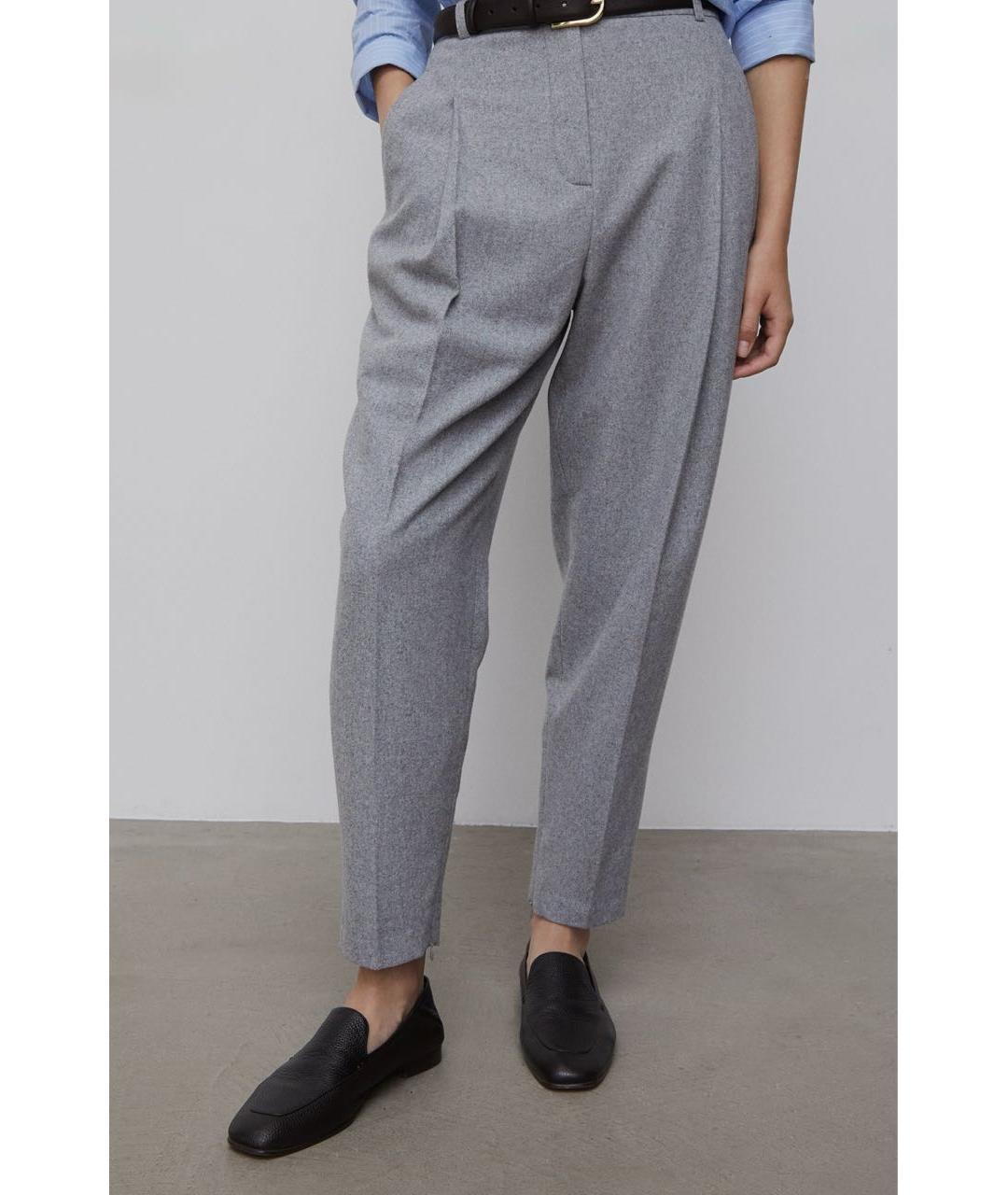 12 STOREEZ Серые шерстяные брюки узкие, фото 6