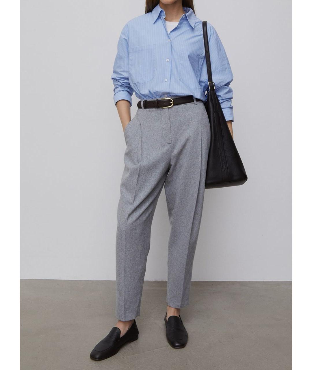 12 STOREEZ Серые шерстяные брюки узкие, фото 5