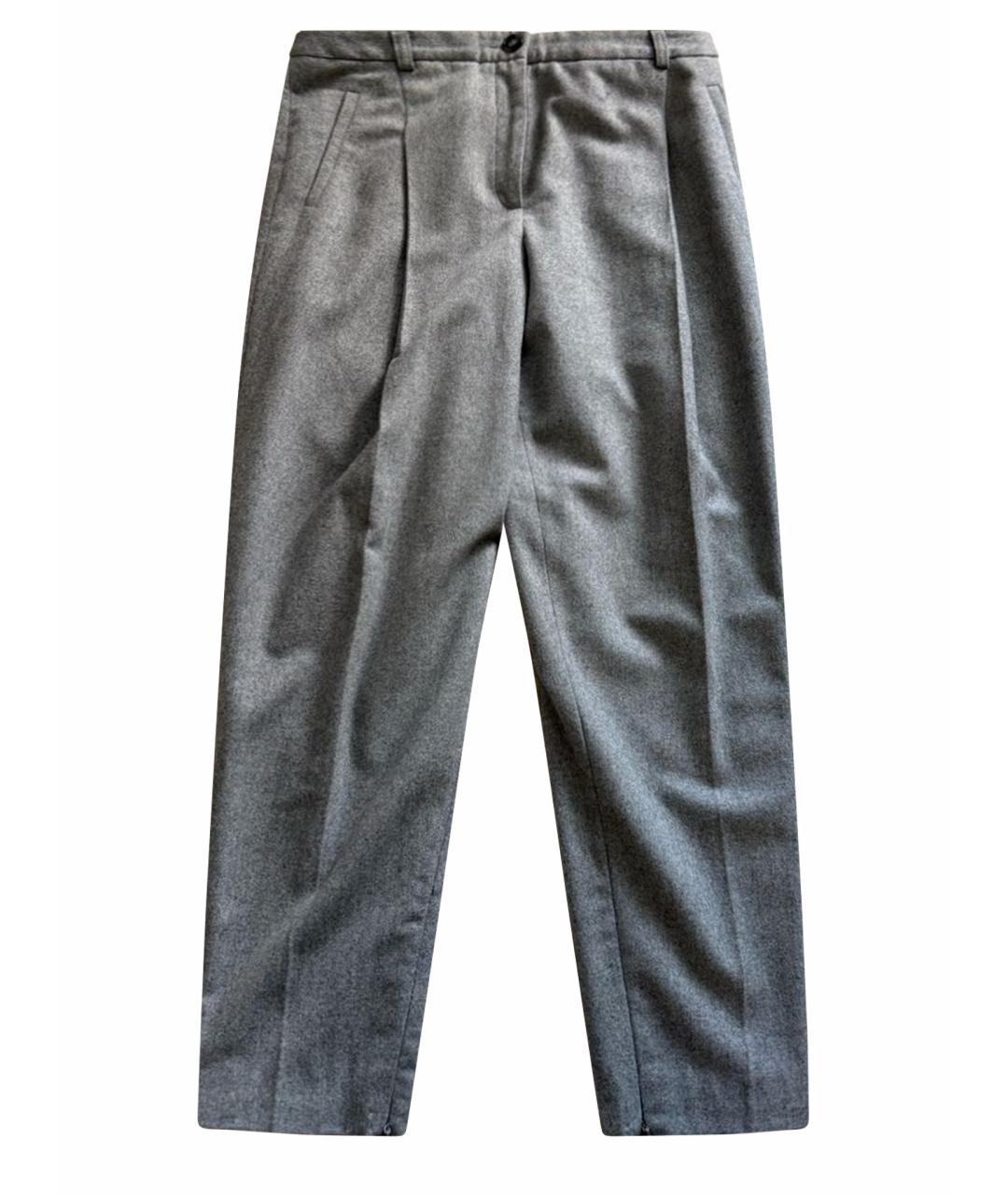 12 STOREEZ Серые шерстяные брюки узкие, фото 1