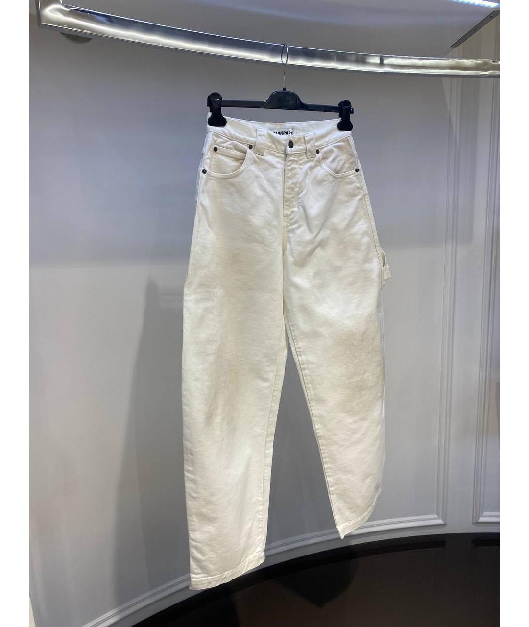 DARKPARK Белые хлопковые прямые джинсы, фото 4