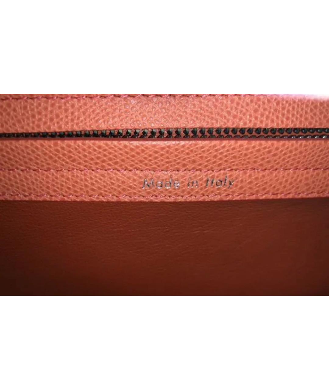 CELINE Оранжевая кожаная сумка с короткими ручками, фото 4