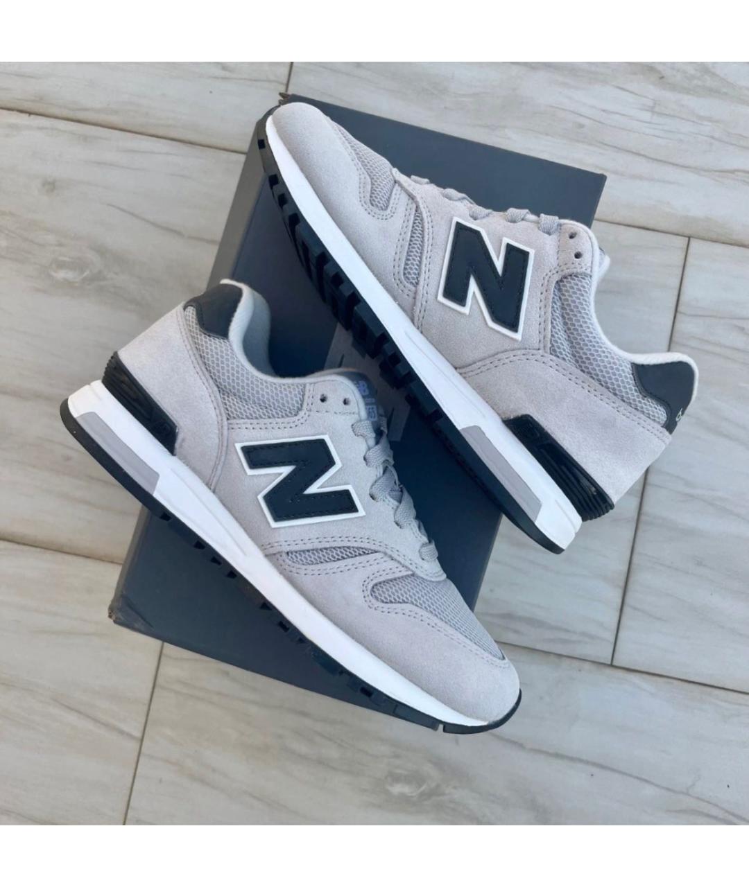 NEW BALANCE Серые замшевые низкие кроссовки / кеды, фото 2