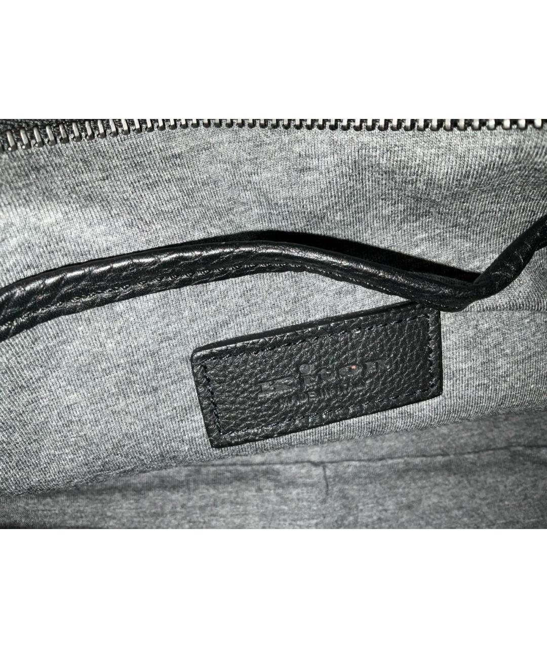 KITON Черная кожаная барсетка, фото 6