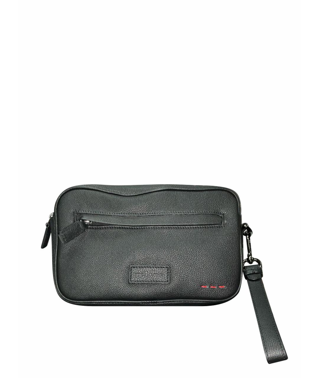 KITON Черная кожаная барсетка, фото 1