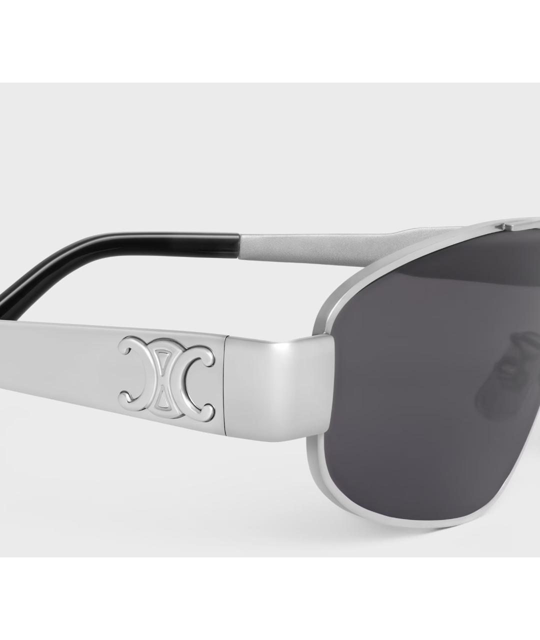 CELINE Серебряные металлические солнцезащитные очки, фото 2