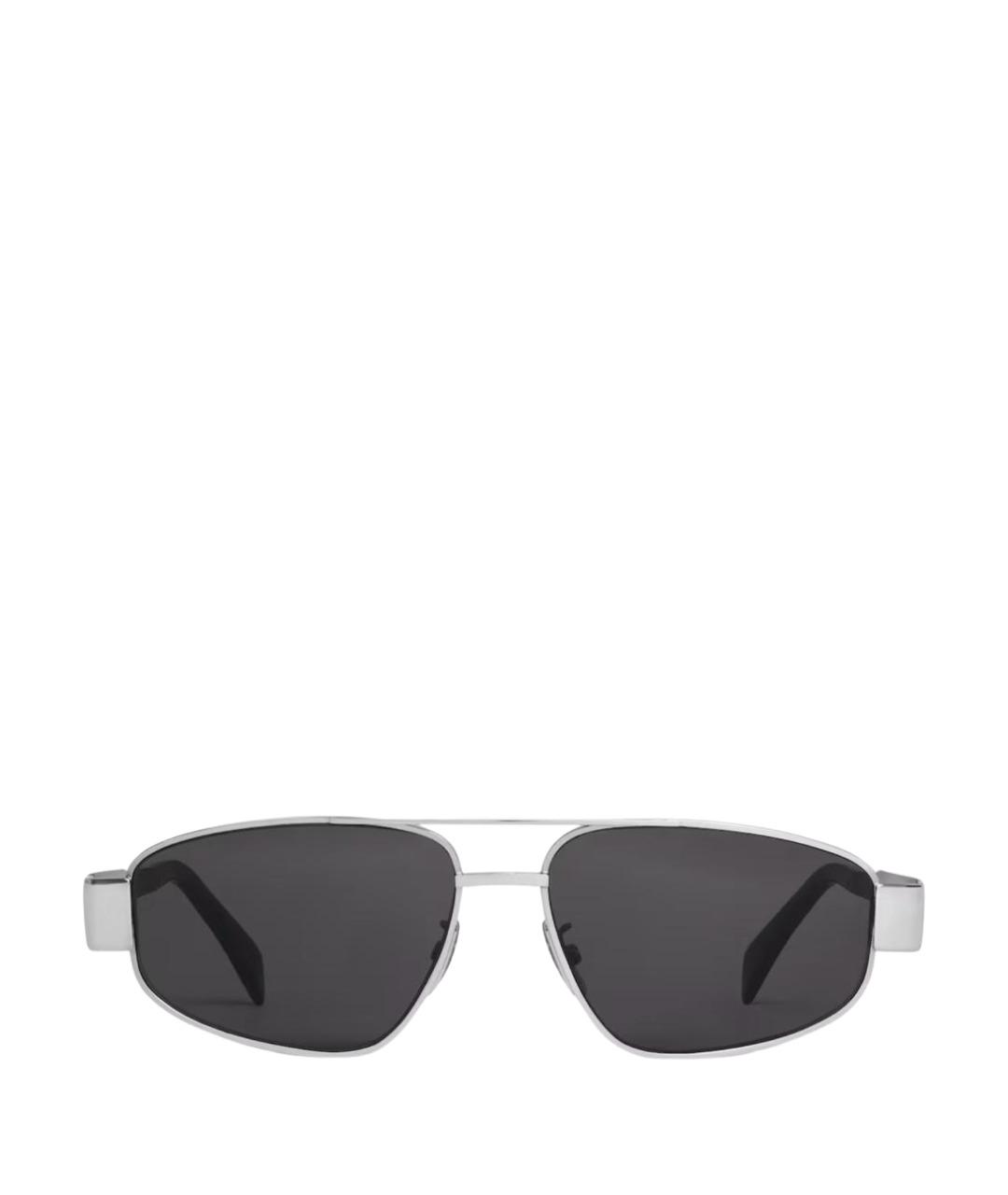 CELINE Серебряные металлические солнцезащитные очки, фото 1