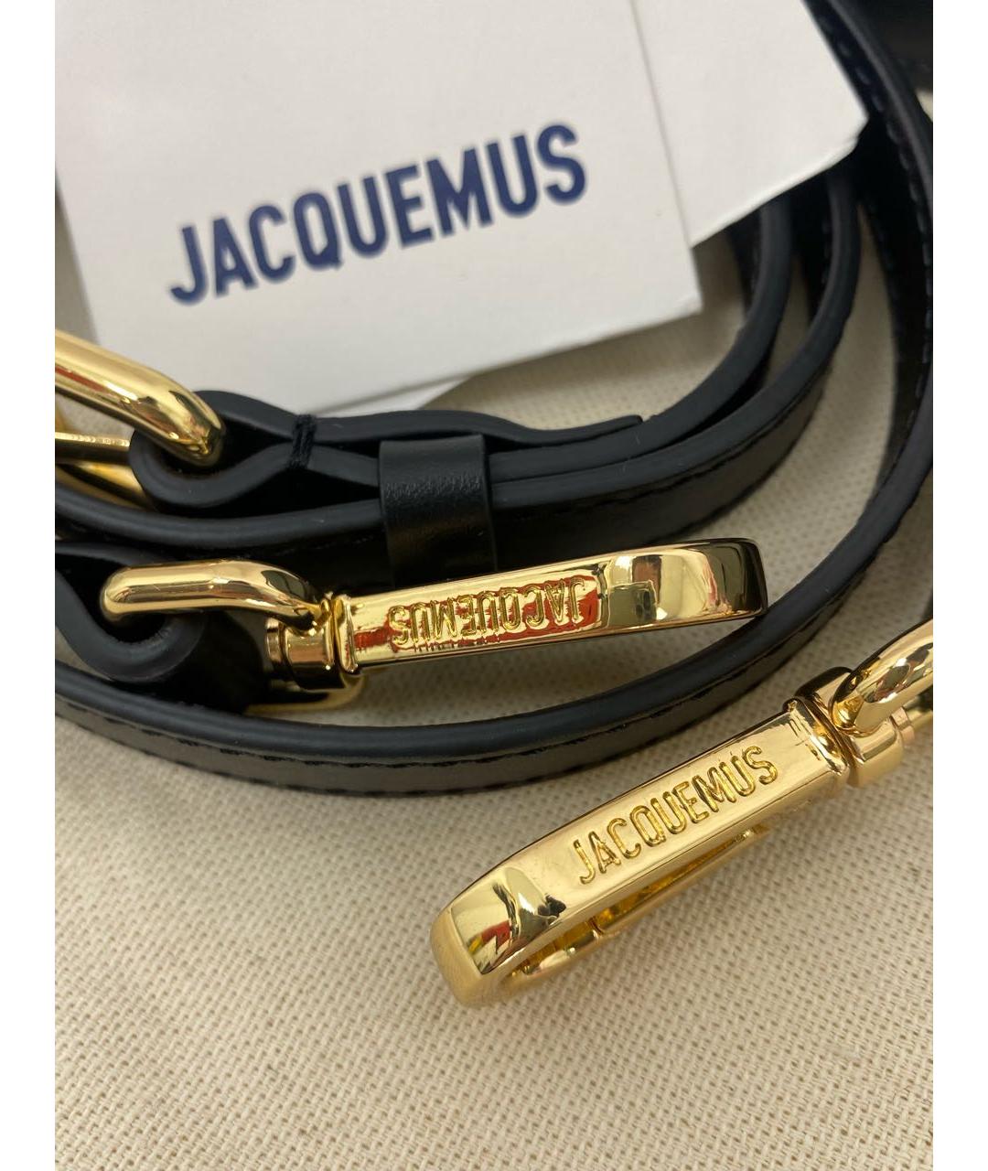 JACQUEMUS Черная кожаная сумка через плечо, фото 6