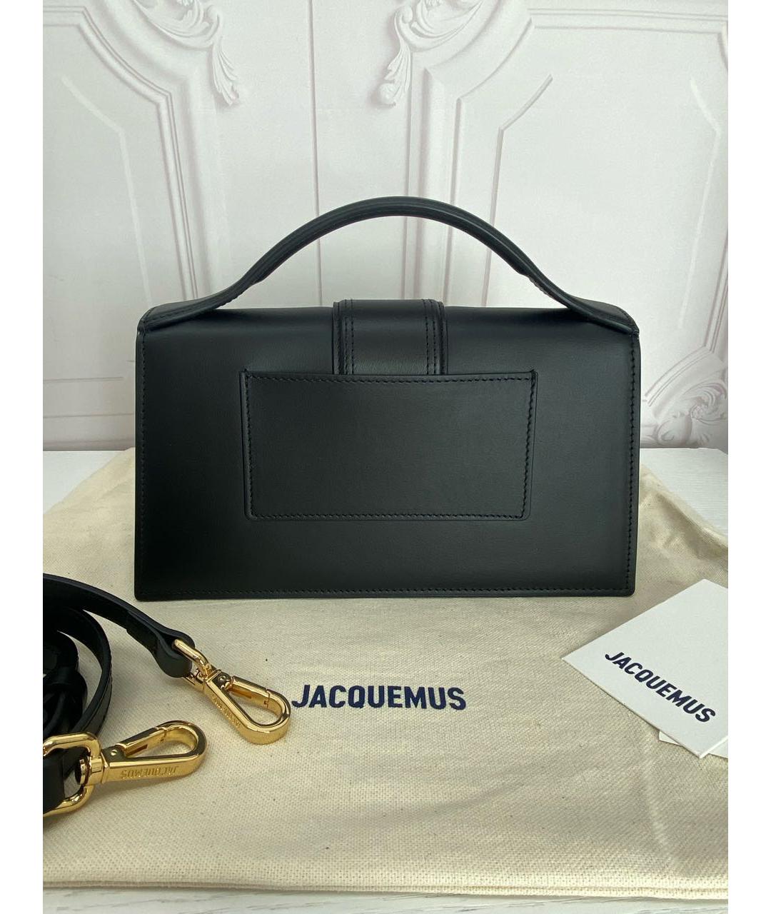 JACQUEMUS Черная кожаная сумка через плечо, фото 3