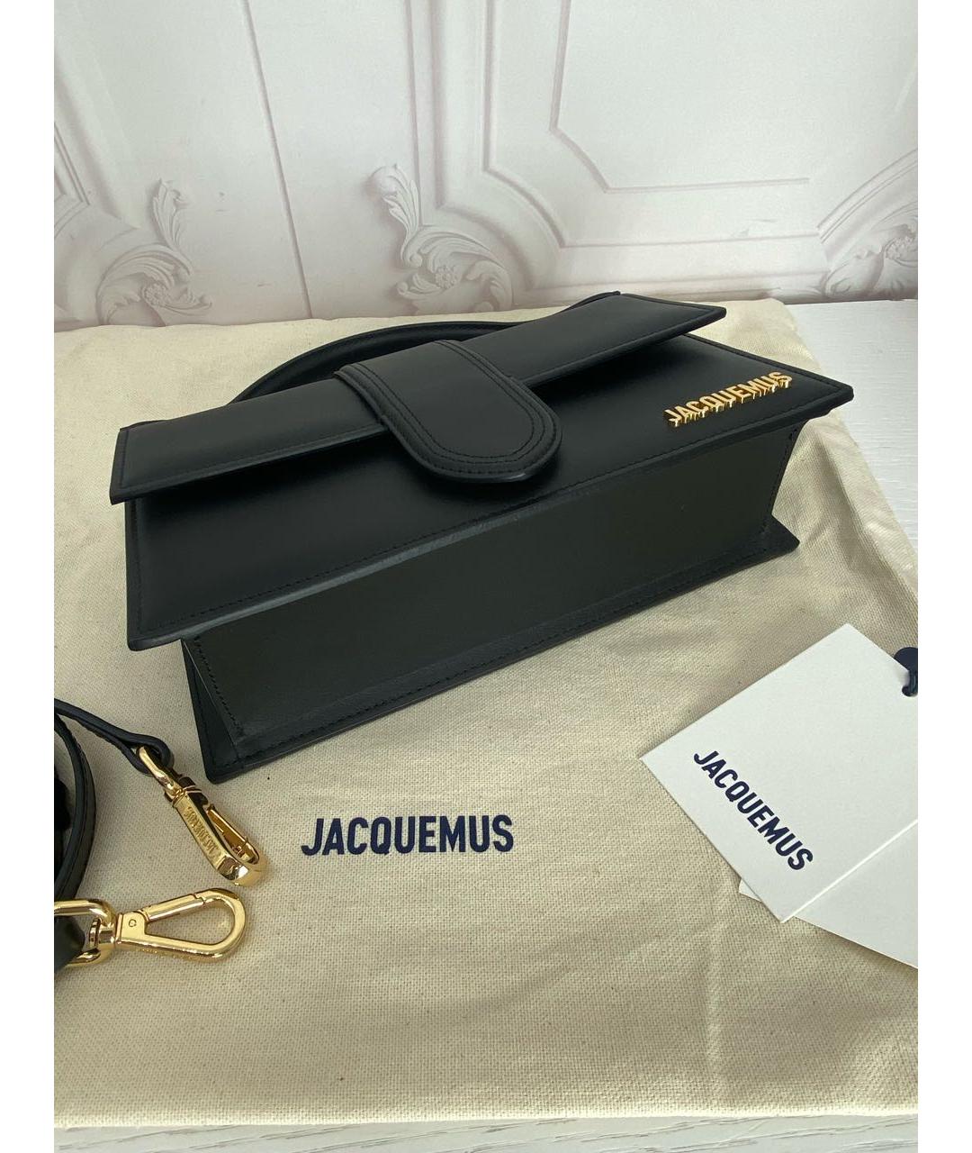 JACQUEMUS Черная кожаная сумка через плечо, фото 8