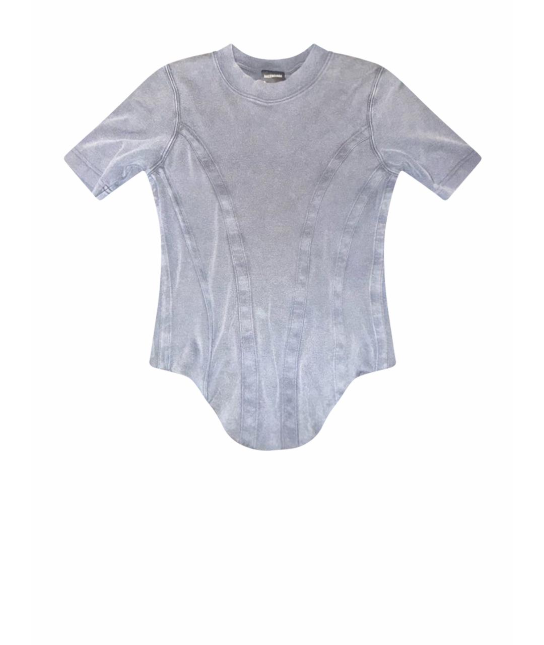 BALENCIAGA Антрацитовая хлопковая футболка, фото 1