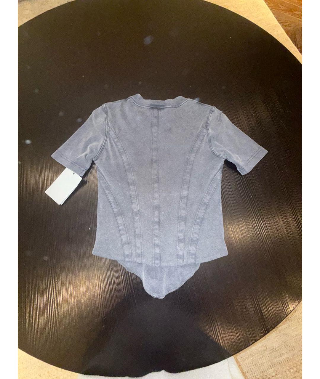 BALENCIAGA Антрацитовая хлопковая футболка, фото 2