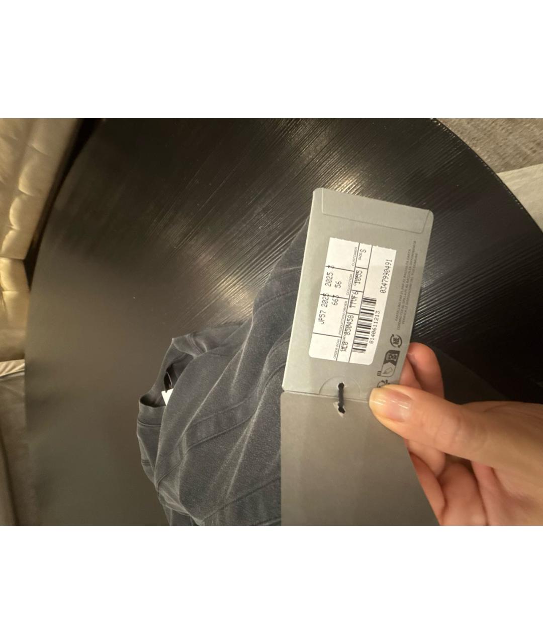 BALENCIAGA Антрацитовая хлопковая футболка, фото 7