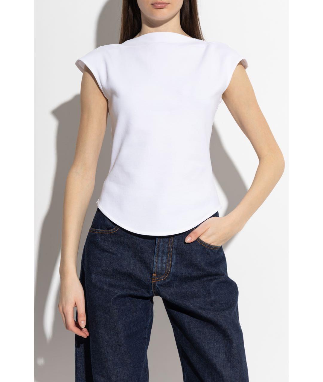 ALAIA Белая хлопковая футболка, фото 6