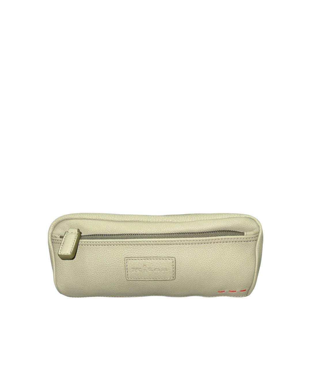 KITON Бежевая кожаная барсетка, фото 1