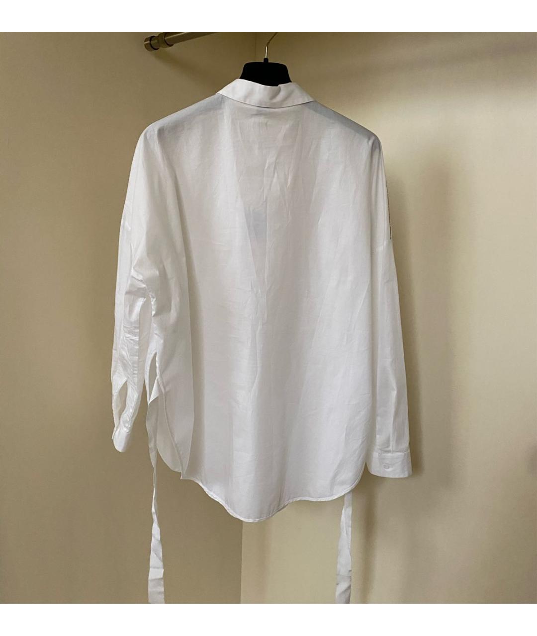PESERICO Белая хлопко-эластановая рубашка, фото 5