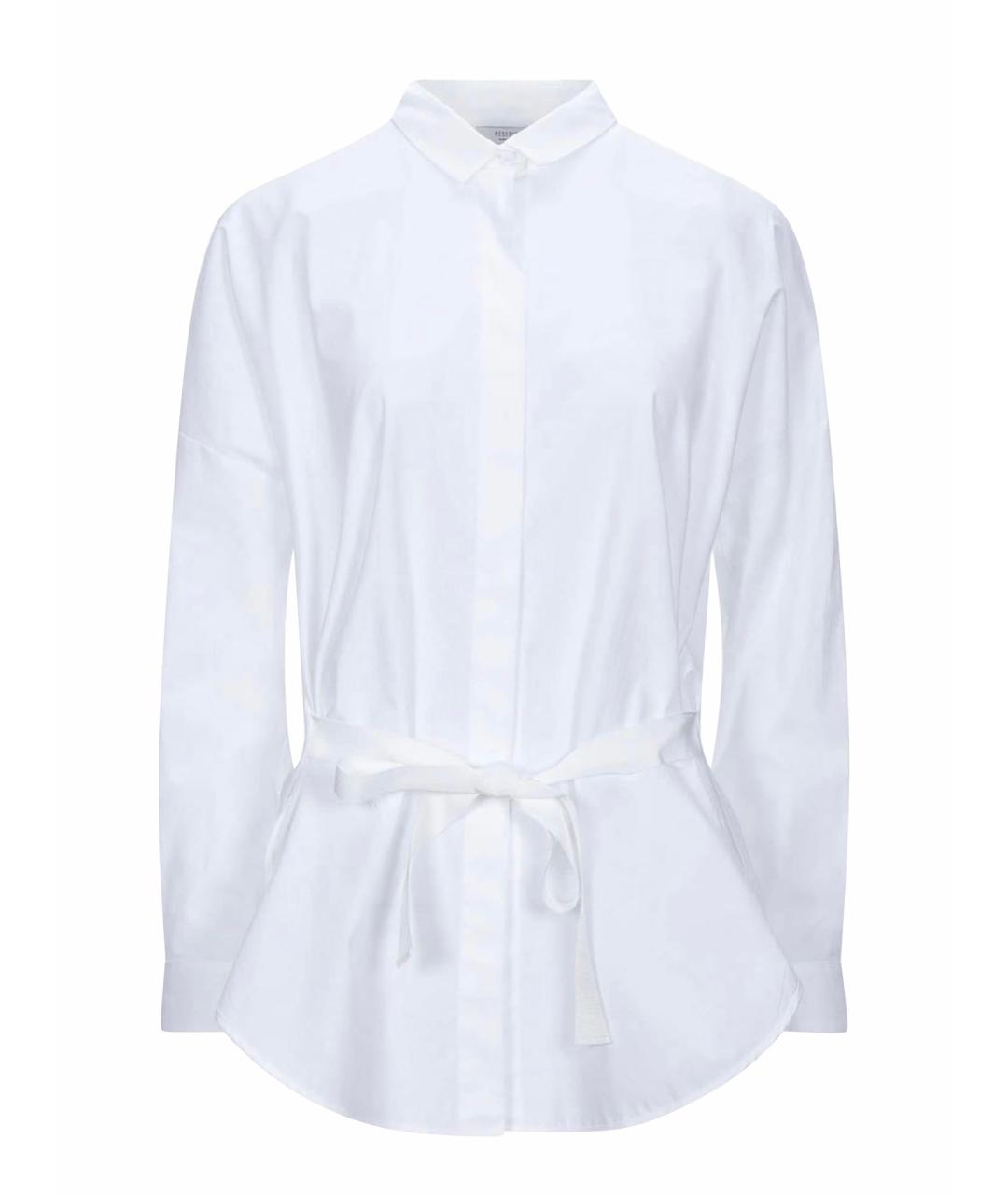 PESERICO Белая хлопко-эластановая рубашка, фото 1