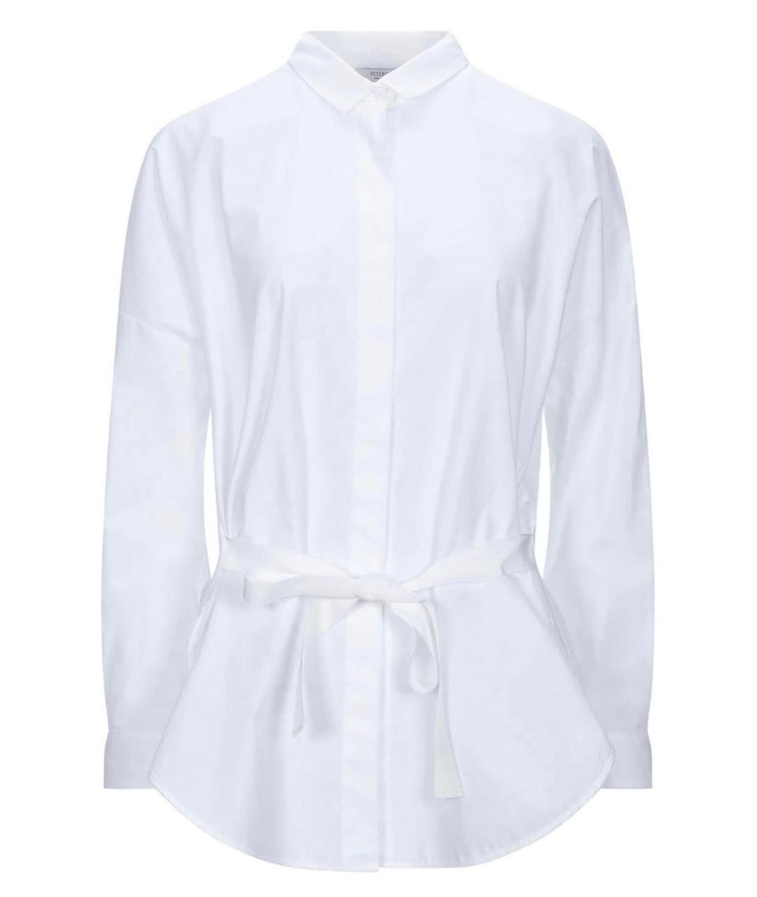 PESERICO Белая хлопко-эластановая рубашка, фото 9